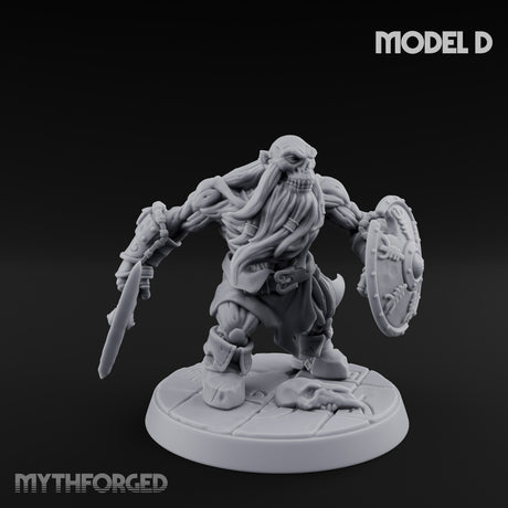 Frostbound Horde Draugr Warrior D Miniature for Dungeons and Dragons, Pathfinder or other TTRPGs