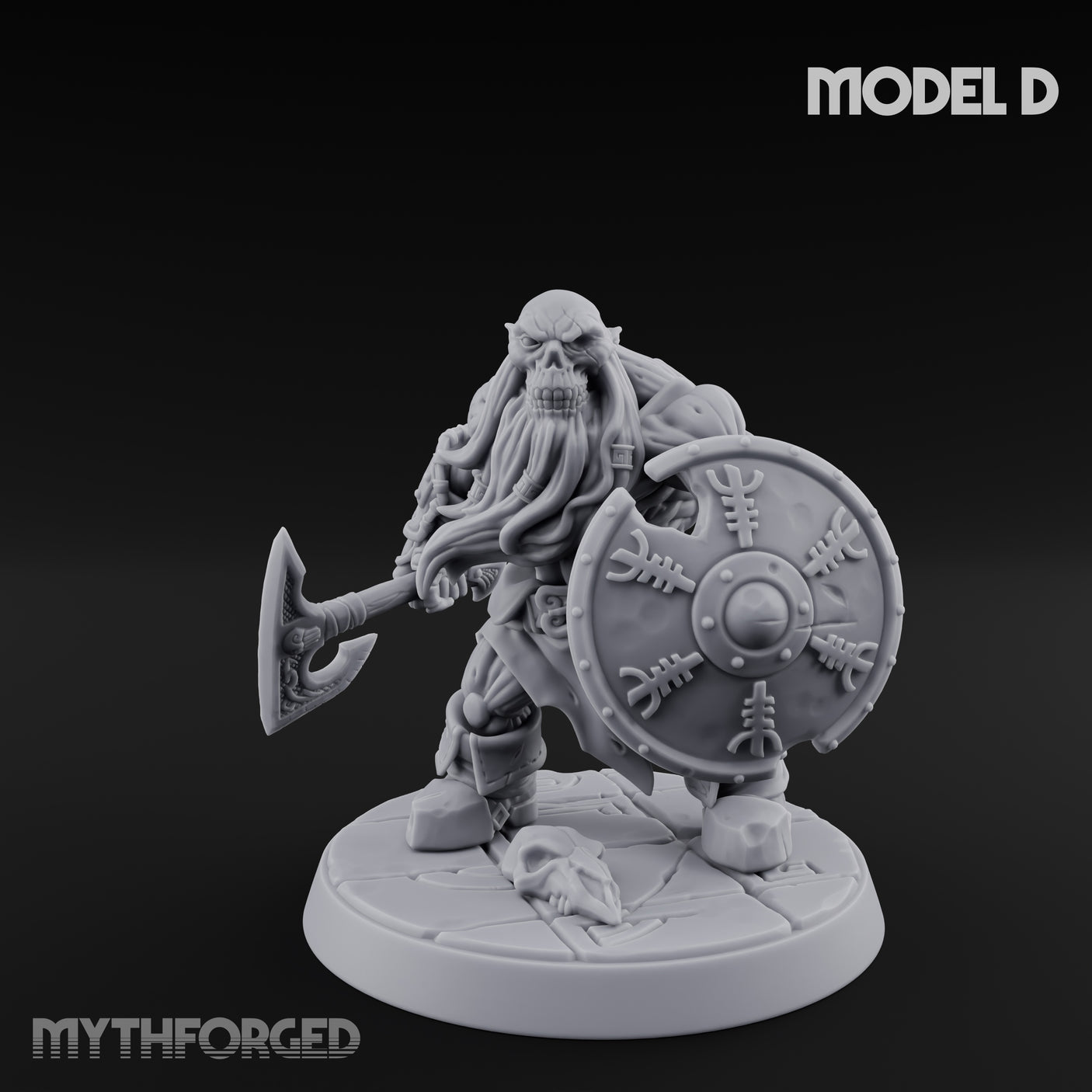 Frostbound Horde Draugr Warrior D Miniature for Dungeons and Dragons, Pathfinder or other TTRPGs