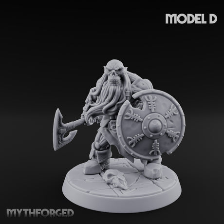 Frostbound Horde Draugr Warrior D Miniature for Dungeons and Dragons, Pathfinder or other TTRPGs