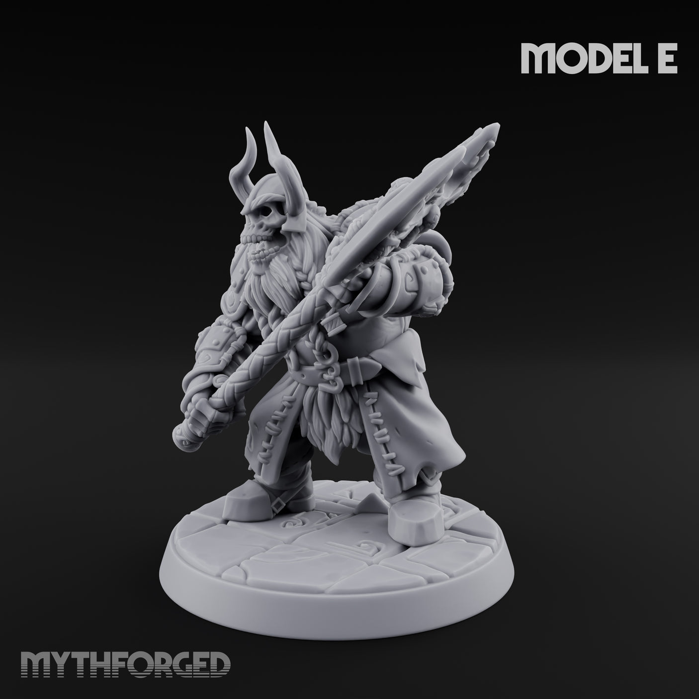 Frostbound Horde Draugr Warrior E Miniature for Dungeons and Dragons, Pathfinder or other TTRPGs
