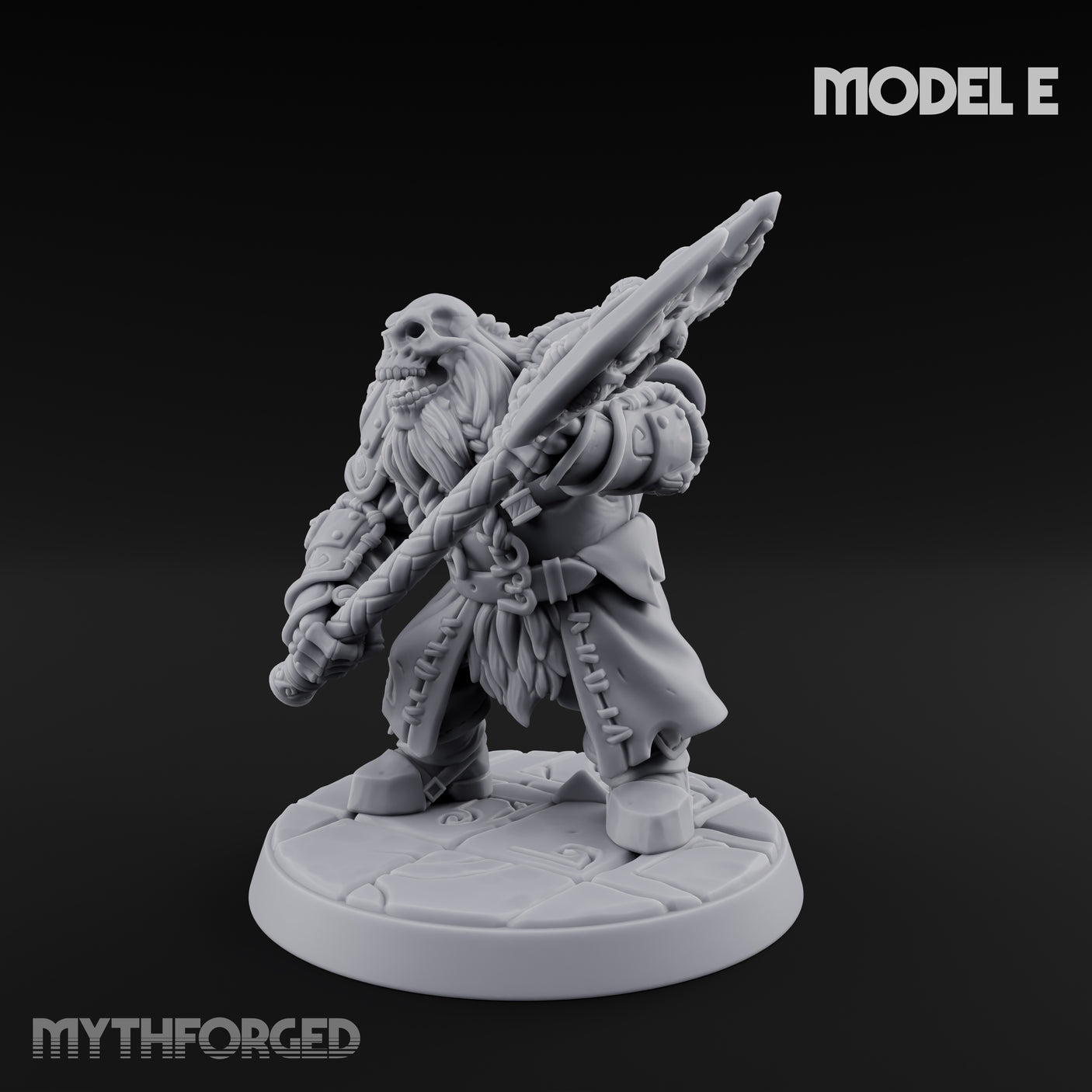 Frostbound Horde Draugr Warrior E Miniature for Dungeons and Dragons, Pathfinder or other TTRPGs
