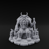 Throne Sitting Dwarf King Miniature for Dungeons and Dragons, Pathfinder or other TTRPGs