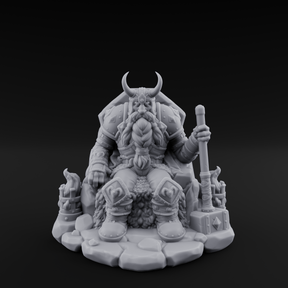 Throne Sitting Dwarf King Miniature for Dungeons and Dragons, Pathfinder or other TTRPGs