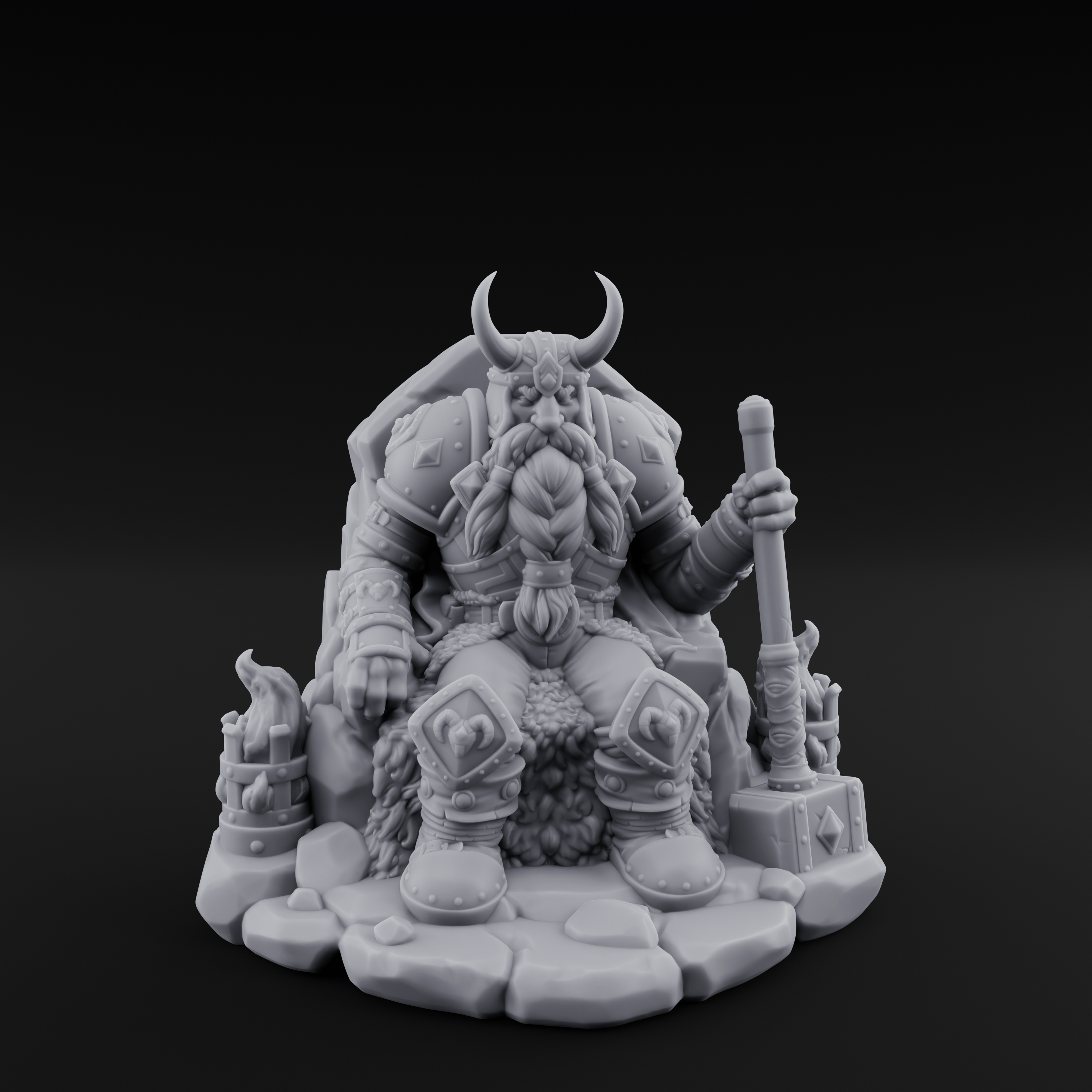 Throne Sitting Dwarf King