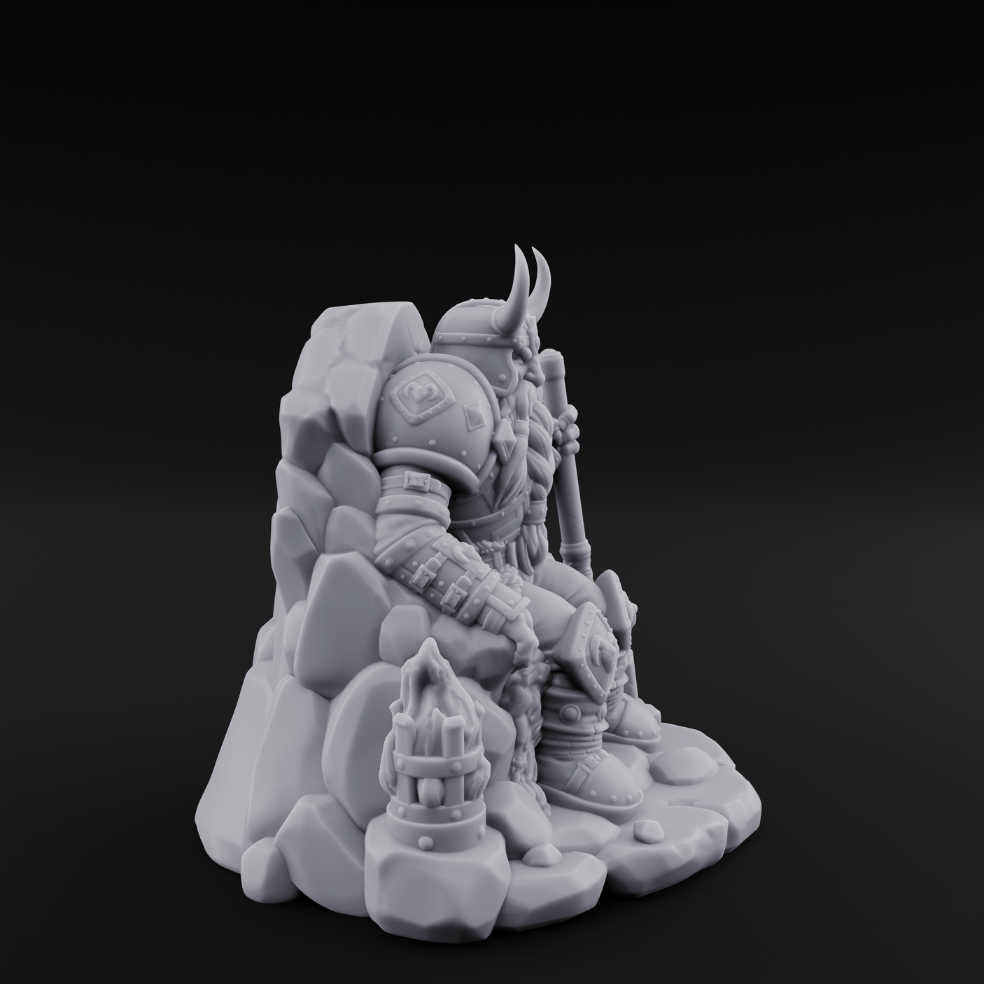 Throne Sitting Dwarf King Miniature for Dungeons and Dragons, Pathfinder or other TTRPGs
