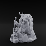 Throne Sitting Dwarf King Miniature for Dungeons and Dragons, Pathfinder or other TTRPGs