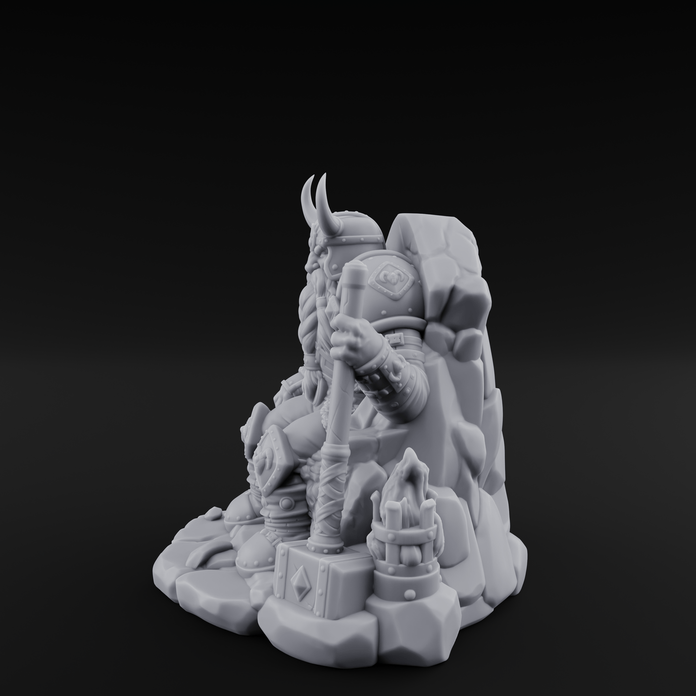 Throne Sitting Dwarf King Miniature for Dungeons and Dragons, Pathfinder or other TTRPGs