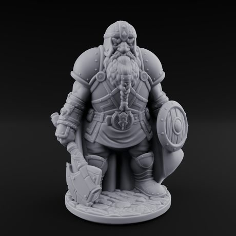 Braided And Ready Dwarf Soldier Miniature for Dungeons and Dragons, Pathfinder or other TTRPGs