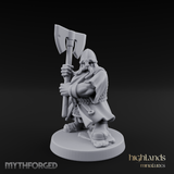 Rock Standing Dwarf Warrior Miniature for Dungeons and Dragons, Pathfinder or other TTRPGs
