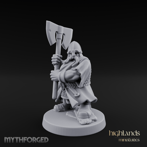 Rock Standing Dwarf Warrior Miniature for Dungeons and Dragons, Pathfinder or other TTRPGs