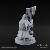 Rock Standing Dwarf Warrior Miniature for Dungeons and Dragons, Pathfinder or other TTRPGs