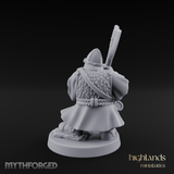Rock Standing Dwarf Warrior Miniature for Dungeons and Dragons, Pathfinder or other TTRPGs