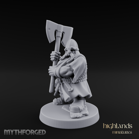 Rock Standing Dwarf Warrior Miniature for Dungeons and Dragons, Pathfinder or other TTRPGs