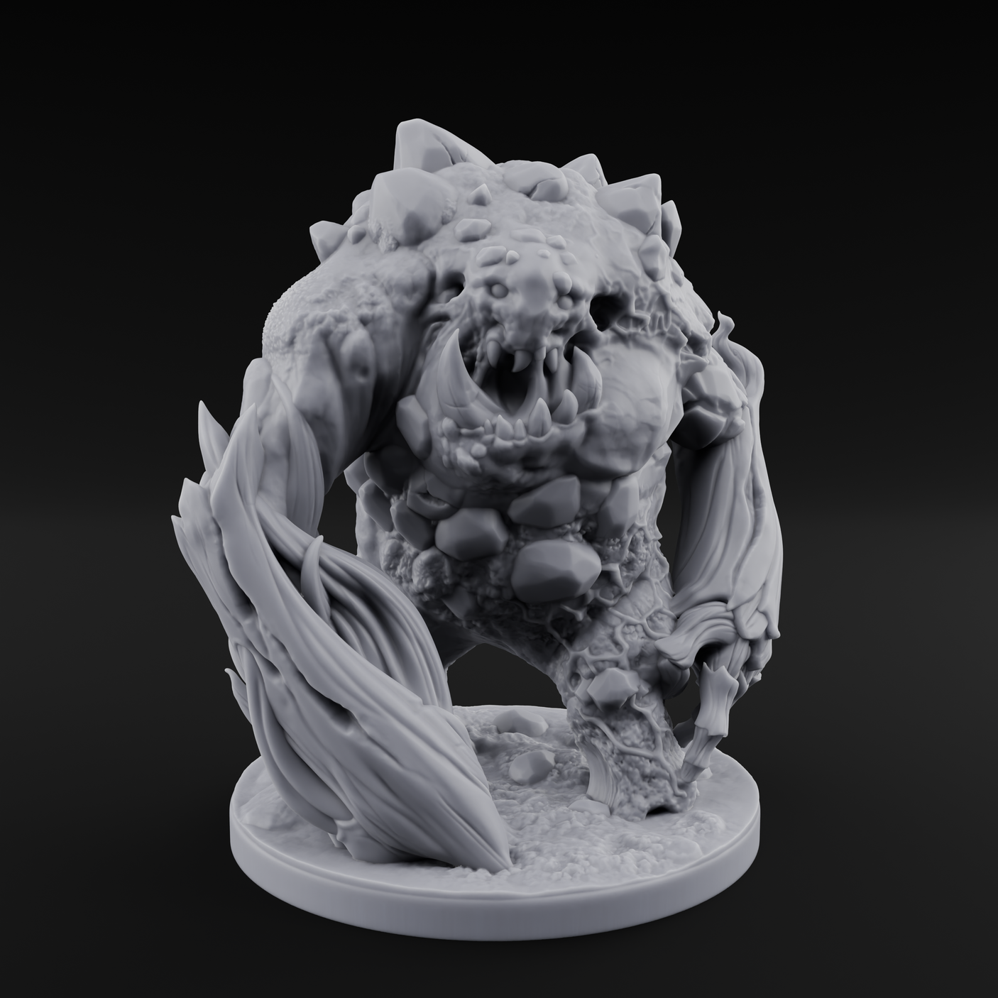Jaw Dropping Earth Elemental Golem Miniature for Dungeons and Dragons, Pathfinder or other TTRPGs