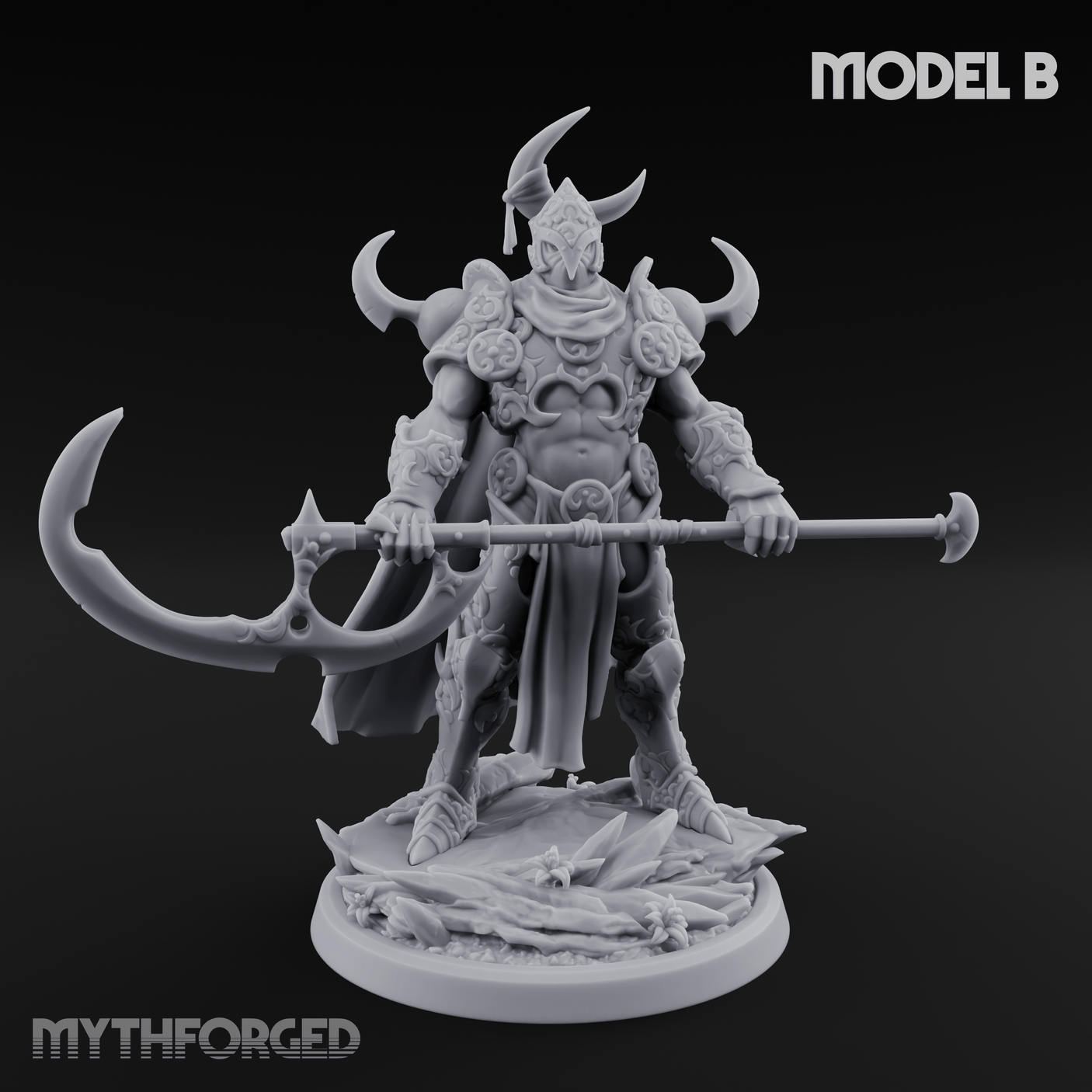 Horns Held High Demon Warlords B Miniature for Dungeons and Dragons, Pathfinder or other TTRPGs