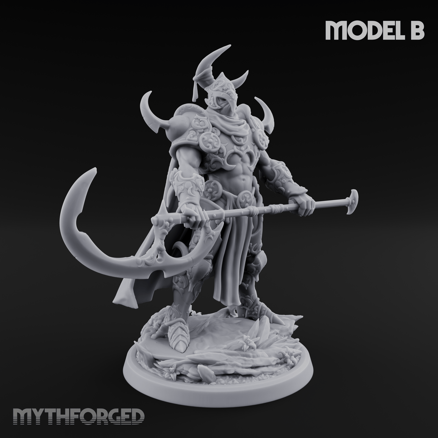 Horns Held High Demon Warlords B Miniature for Dungeons and Dragons, Pathfinder or other TTRPGs