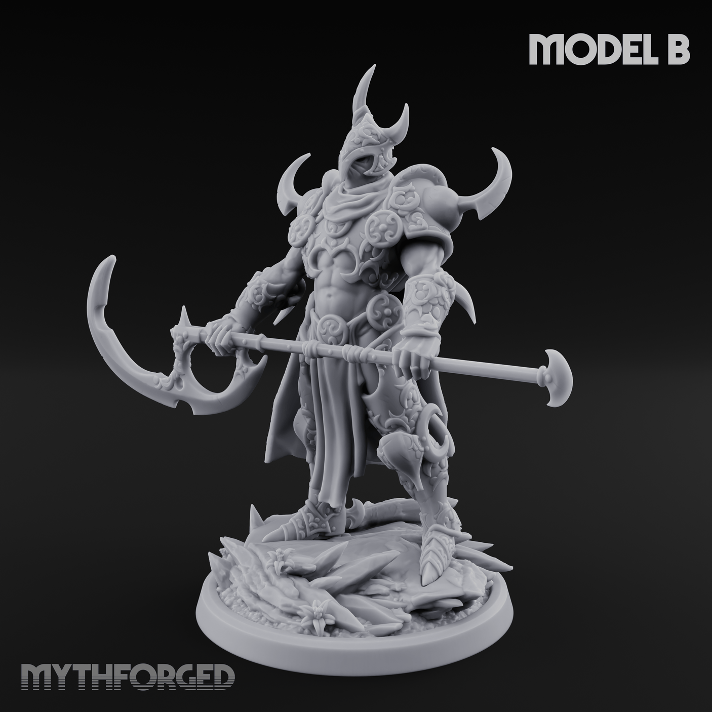 Horns Held High Demon Warlords B Miniature for Dungeons and Dragons, Pathfinder or other TTRPGs