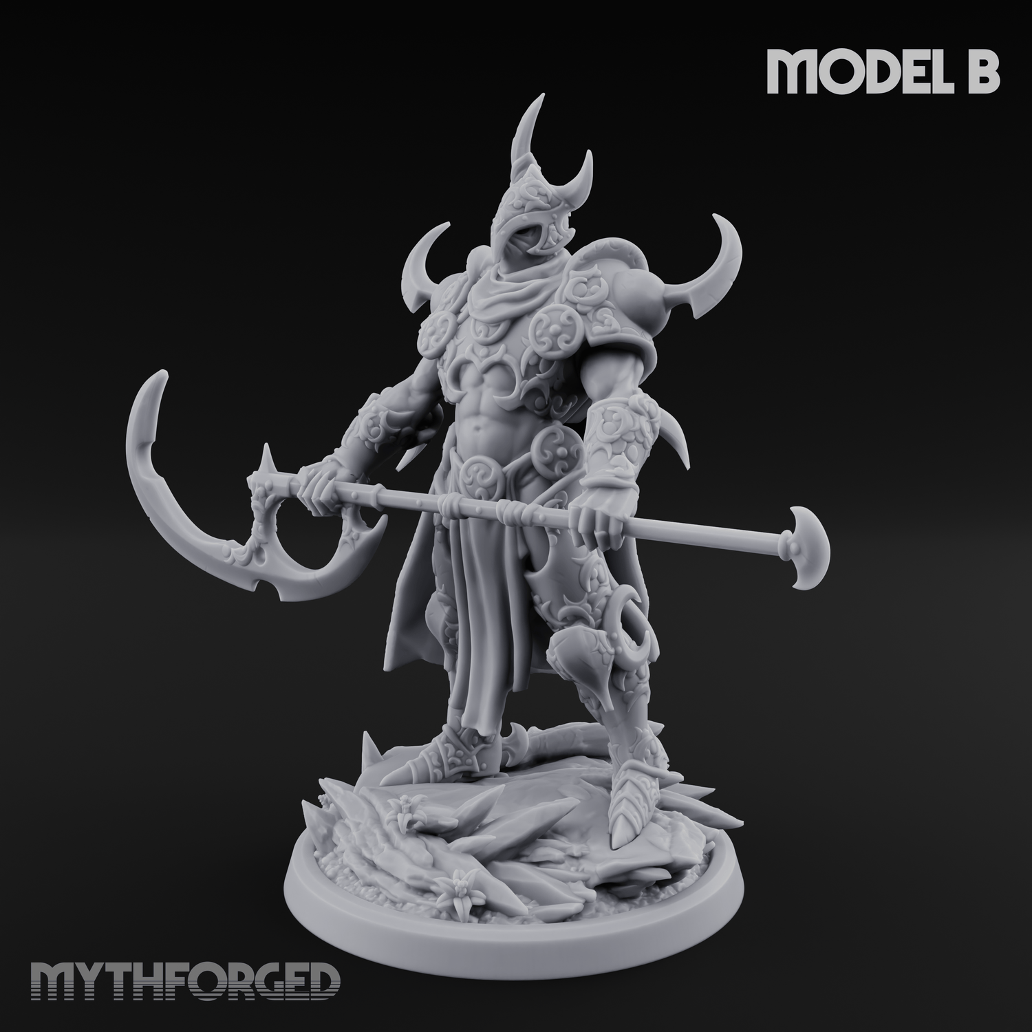 Horns Held High Demon Warlords B Miniature for Dungeons and Dragons, Pathfinder or other TTRPGs