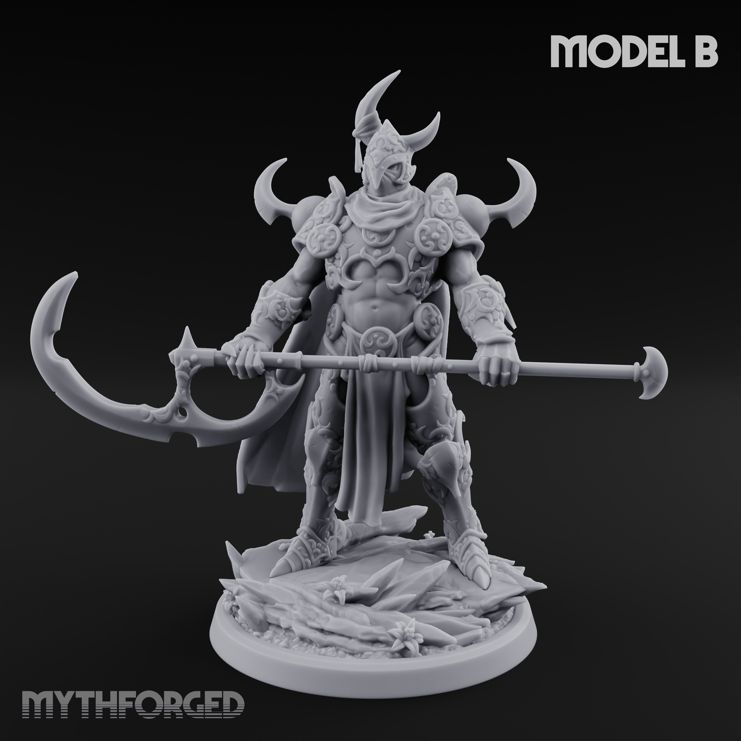 Horns Held High Demon Warlords B Miniature for Dungeons and Dragons, Pathfinder or other TTRPGs