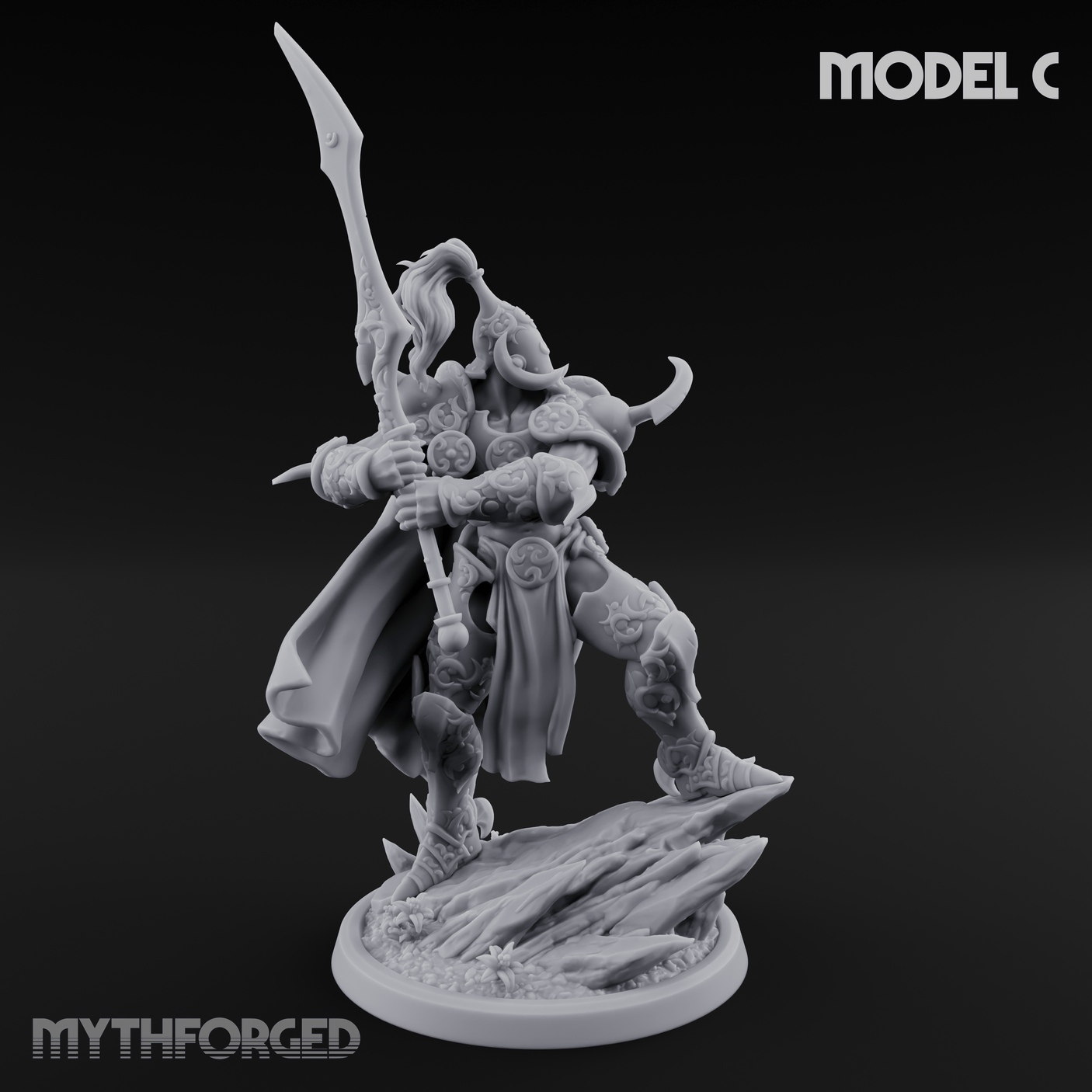 Horns Held High Demon Warlords Miniature for Dungeons and Dragons, Pathfinder or other TTRPGs