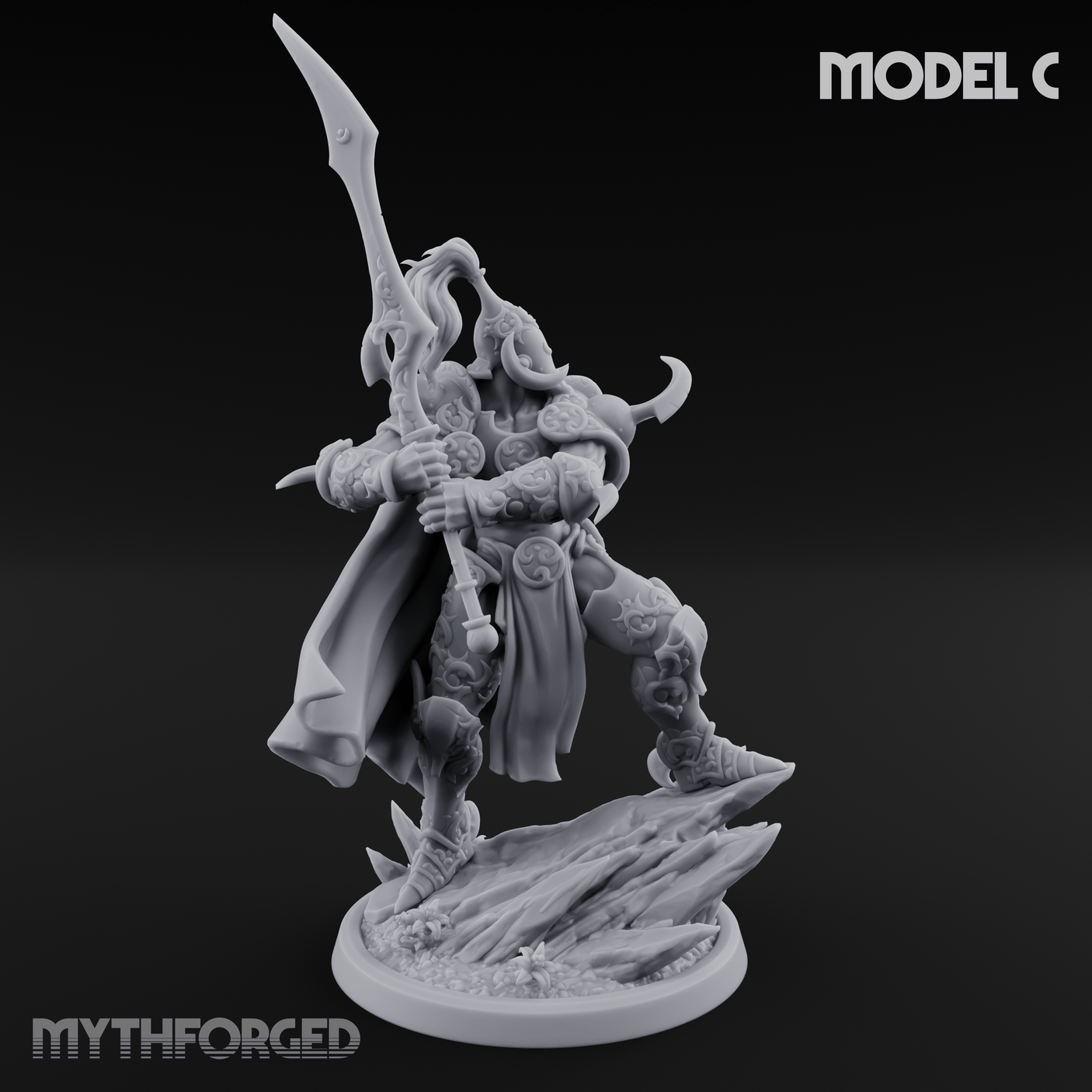 Horns Held High Demon Warlords C Miniature for Dungeons and Dragons, Pathfinder or other TTRPGs