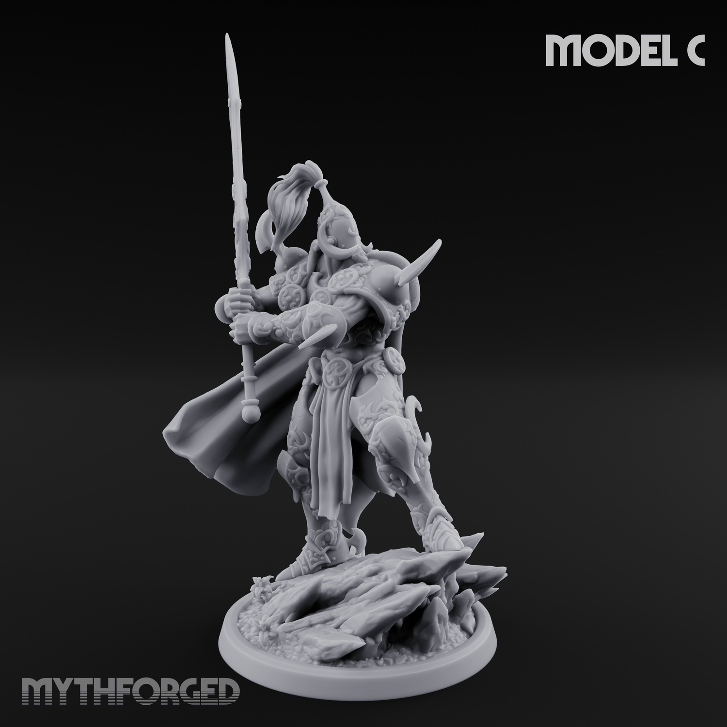 Horns Held High Demon Warlords C Miniature for Dungeons and Dragons, Pathfinder or other TTRPGs