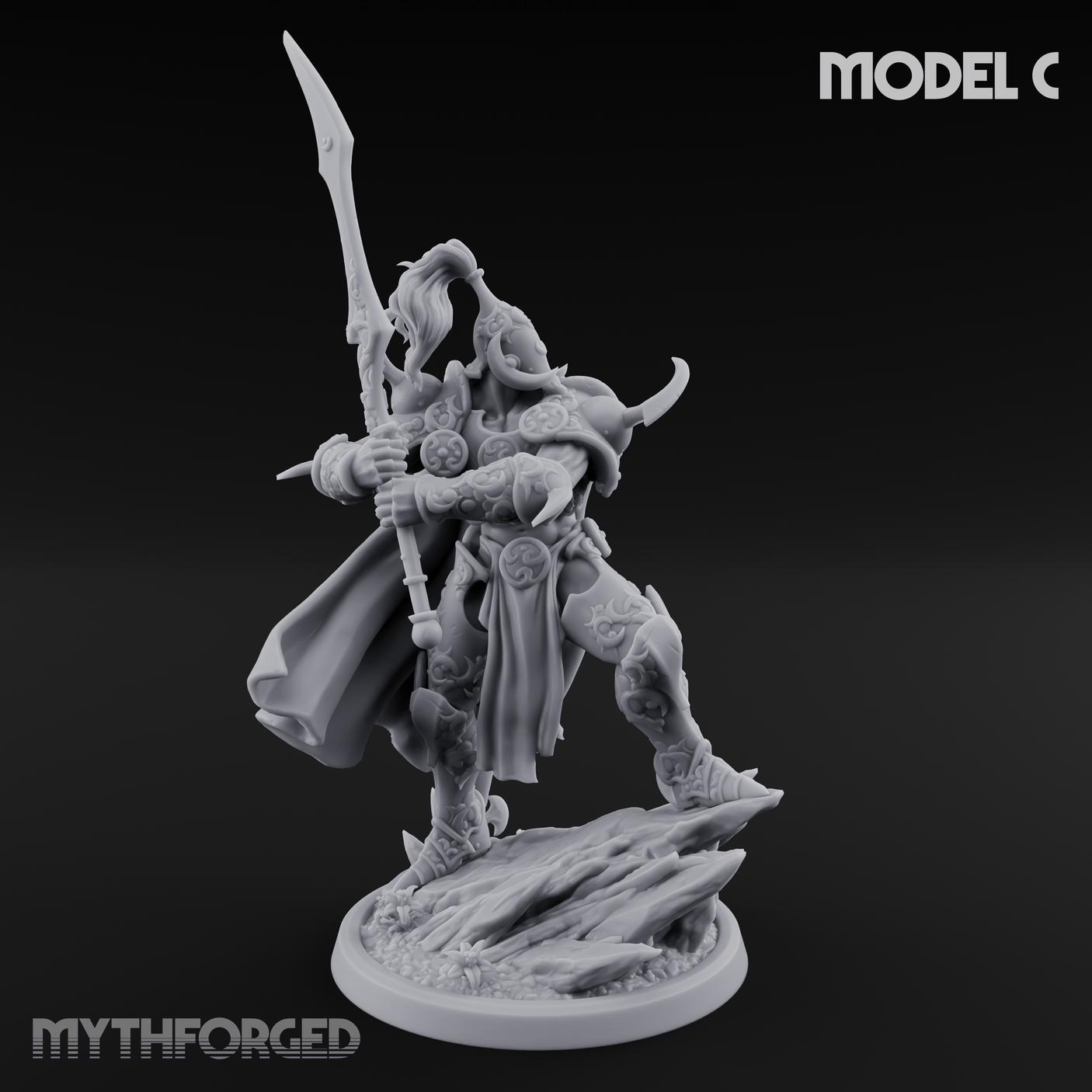 Horns Held High Demon Warlords C Miniature for Dungeons and Dragons, Pathfinder or other TTRPGs