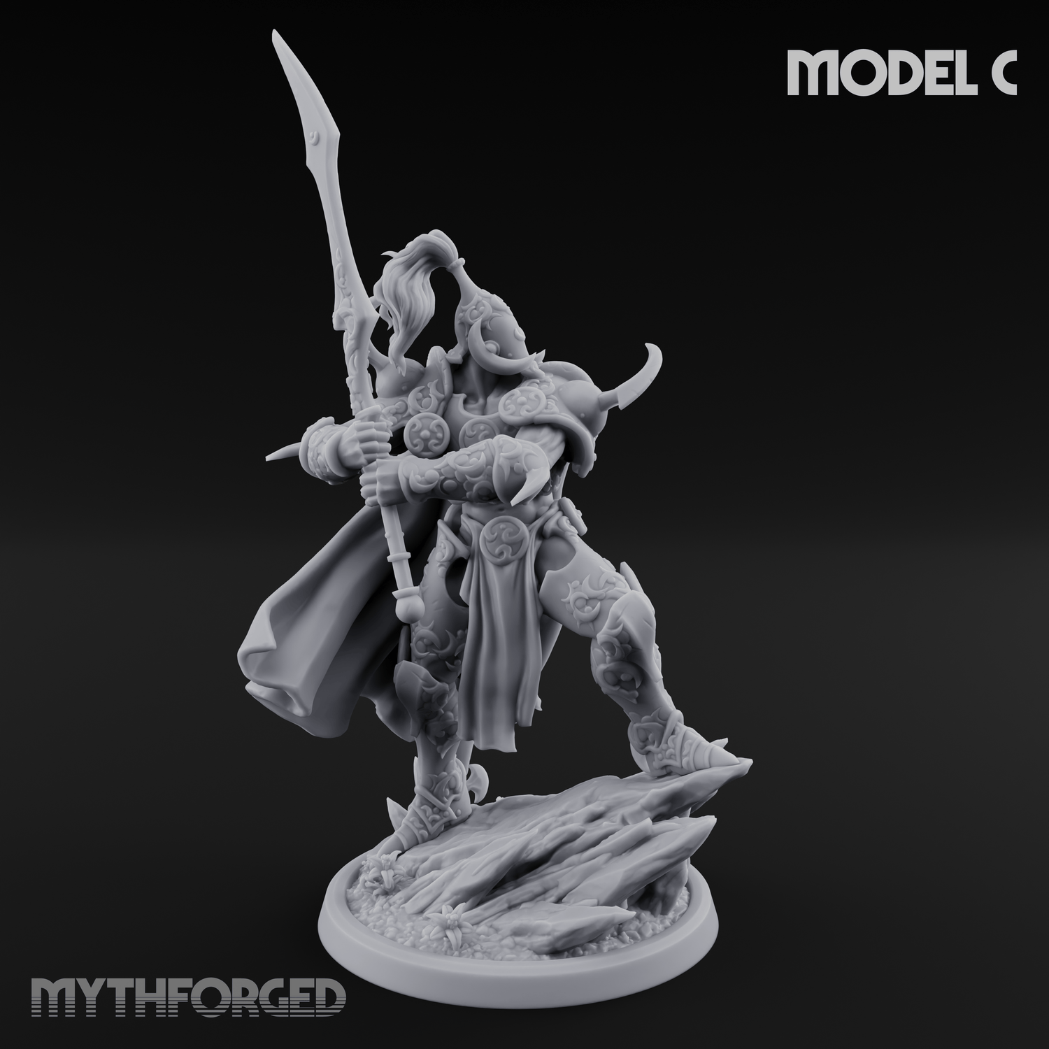 Horns Held High Demon Warlords C Miniature for Dungeons and Dragons, Pathfinder or other TTRPGs