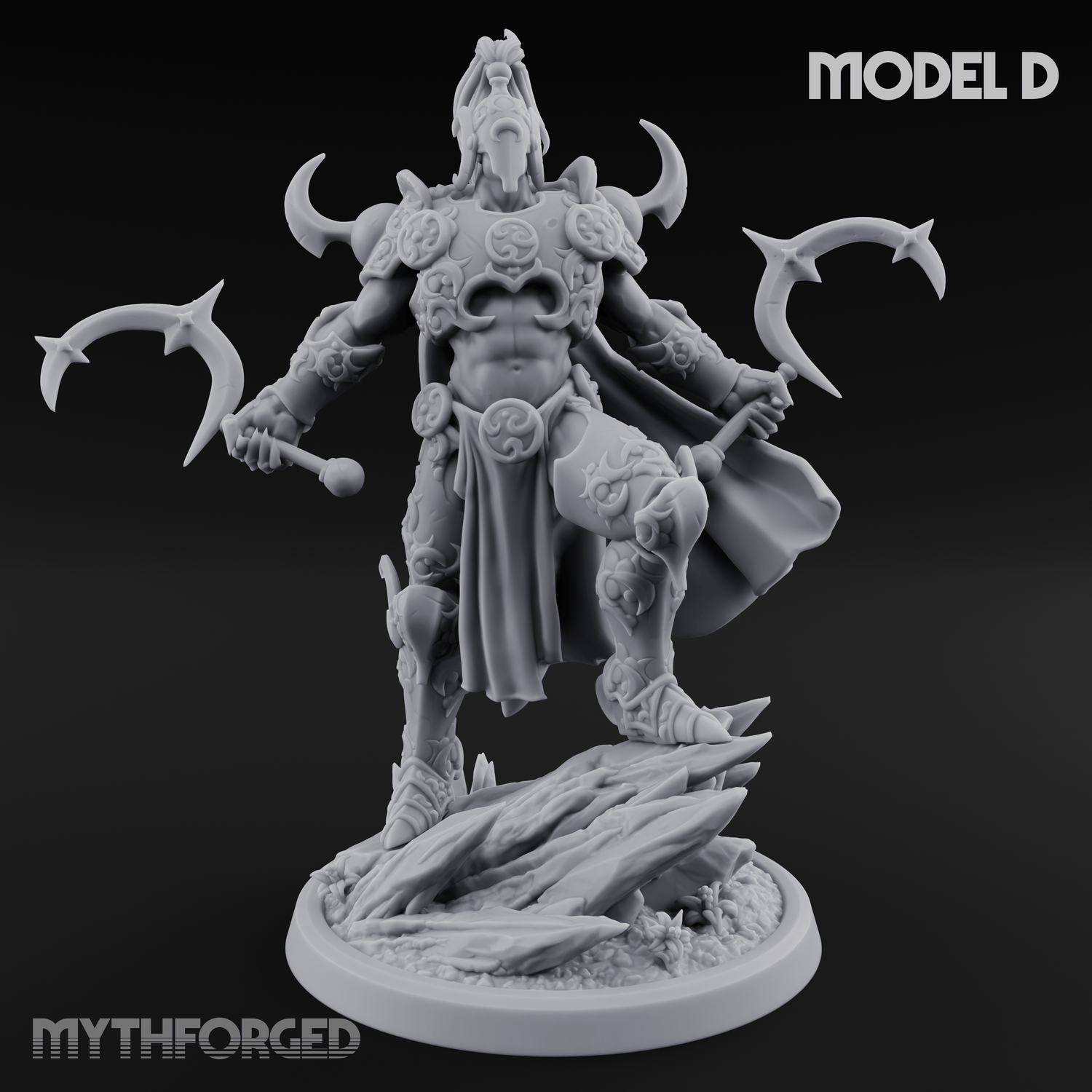 Horns Held High Demon Warlords Miniature for Dungeons and Dragons, Pathfinder or other TTRPGs