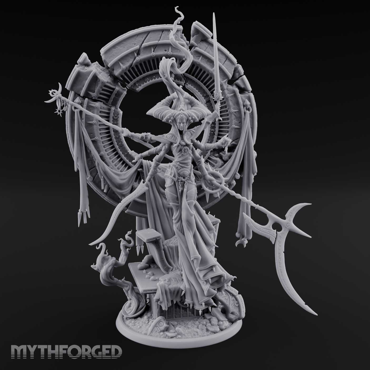 Ascending Through Chaos Marilith Warlord Miniature for Dungeons and Dragons, Pathfinder or other TTRPGs