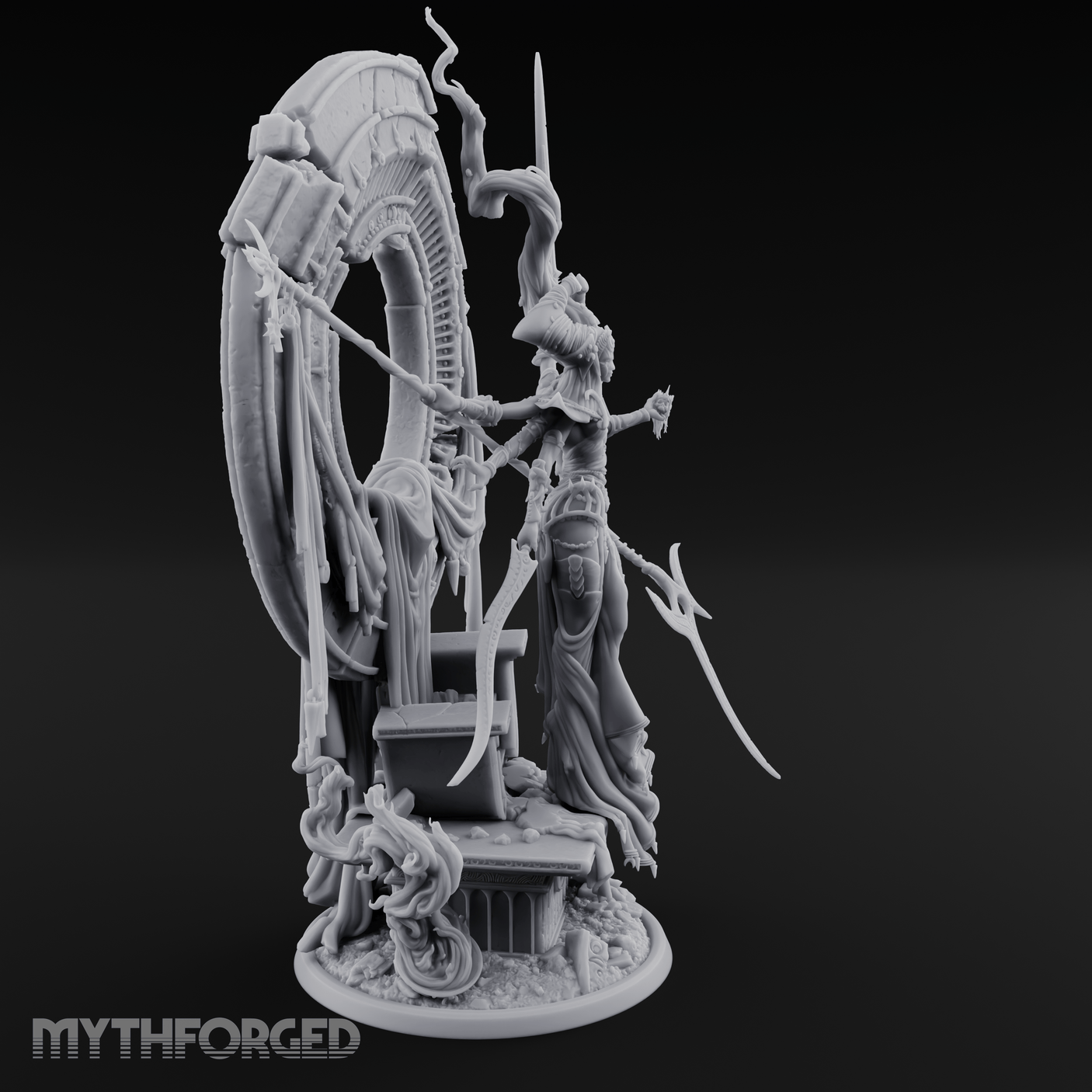 Ascending Through Chaos Marilith Warlord Miniature for Dungeons and Dragons, Pathfinder or other TTRPGs