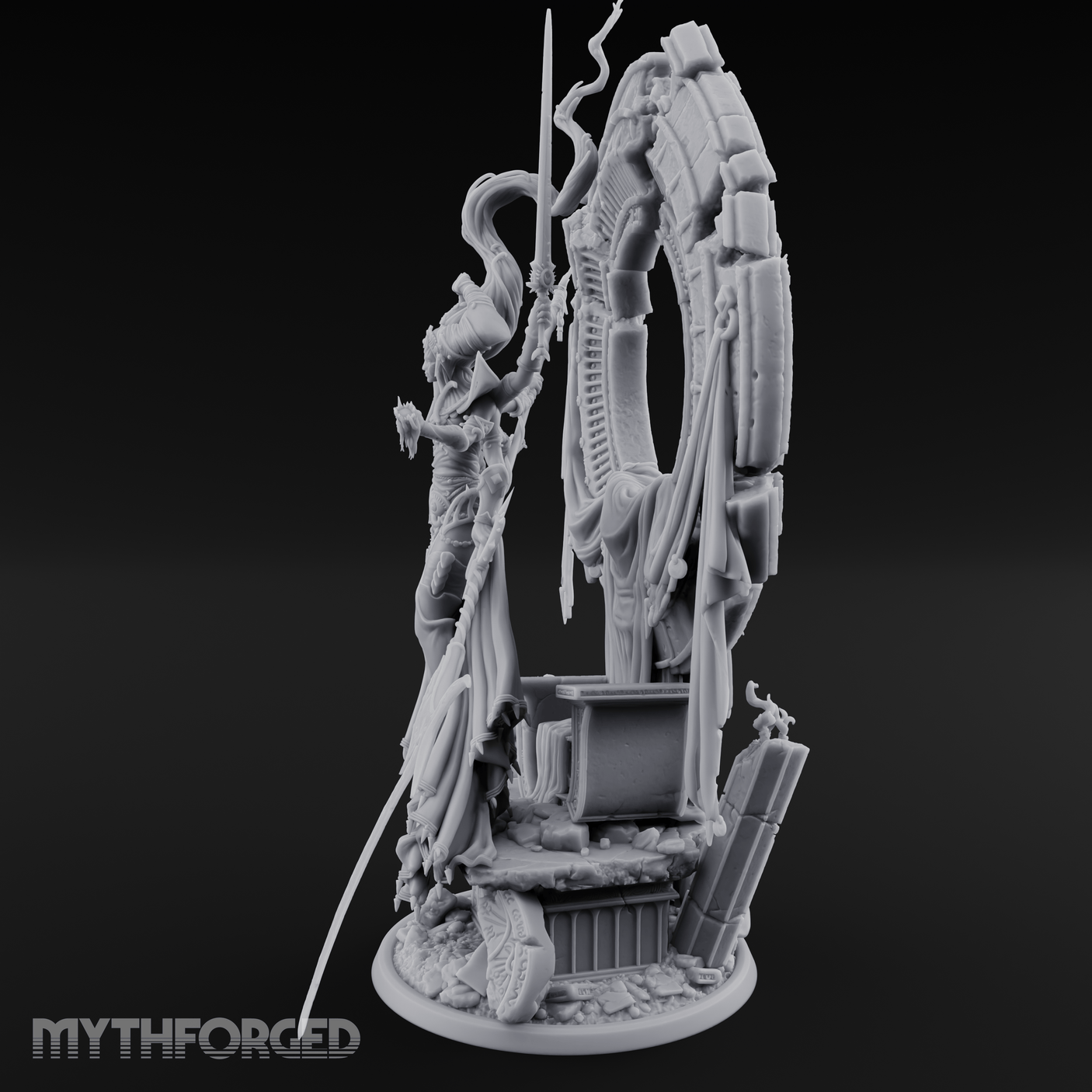 Ascending Through Chaos Marilith Warlord Miniature for Dungeons and Dragons, Pathfinder or other TTRPGs