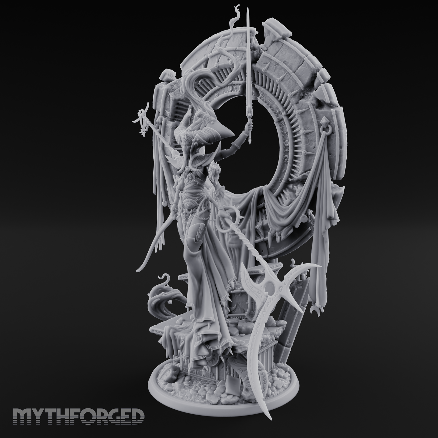 Ascending Through Chaos Marilith Warlord Miniature for Dungeons and Dragons, Pathfinder or other TTRPGs