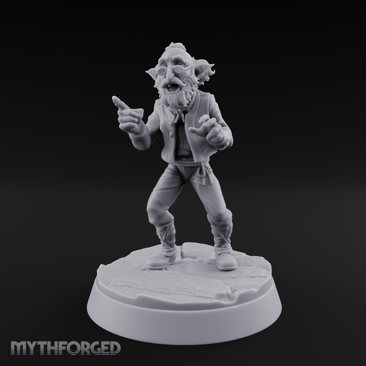 Pointing Out The Problem Gnome Merchant Miniature for Dungeons and Dragons, Pathfinder or other TTRPGs