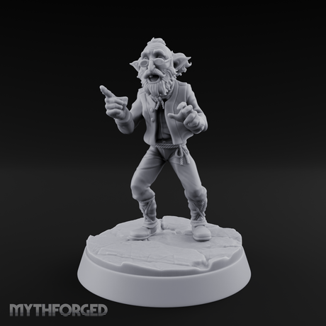 Pointing Out The Problem Gnome Merchant Miniature for Dungeons and Dragons, Pathfinder or other TTRPGs