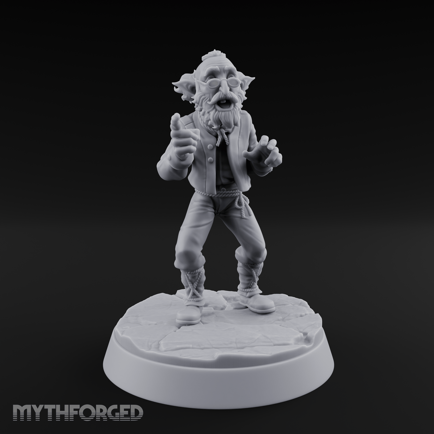 Pointing Out The Problem Gnome Merchant Miniature for Dungeons and Dragons, Pathfinder or other TTRPGs