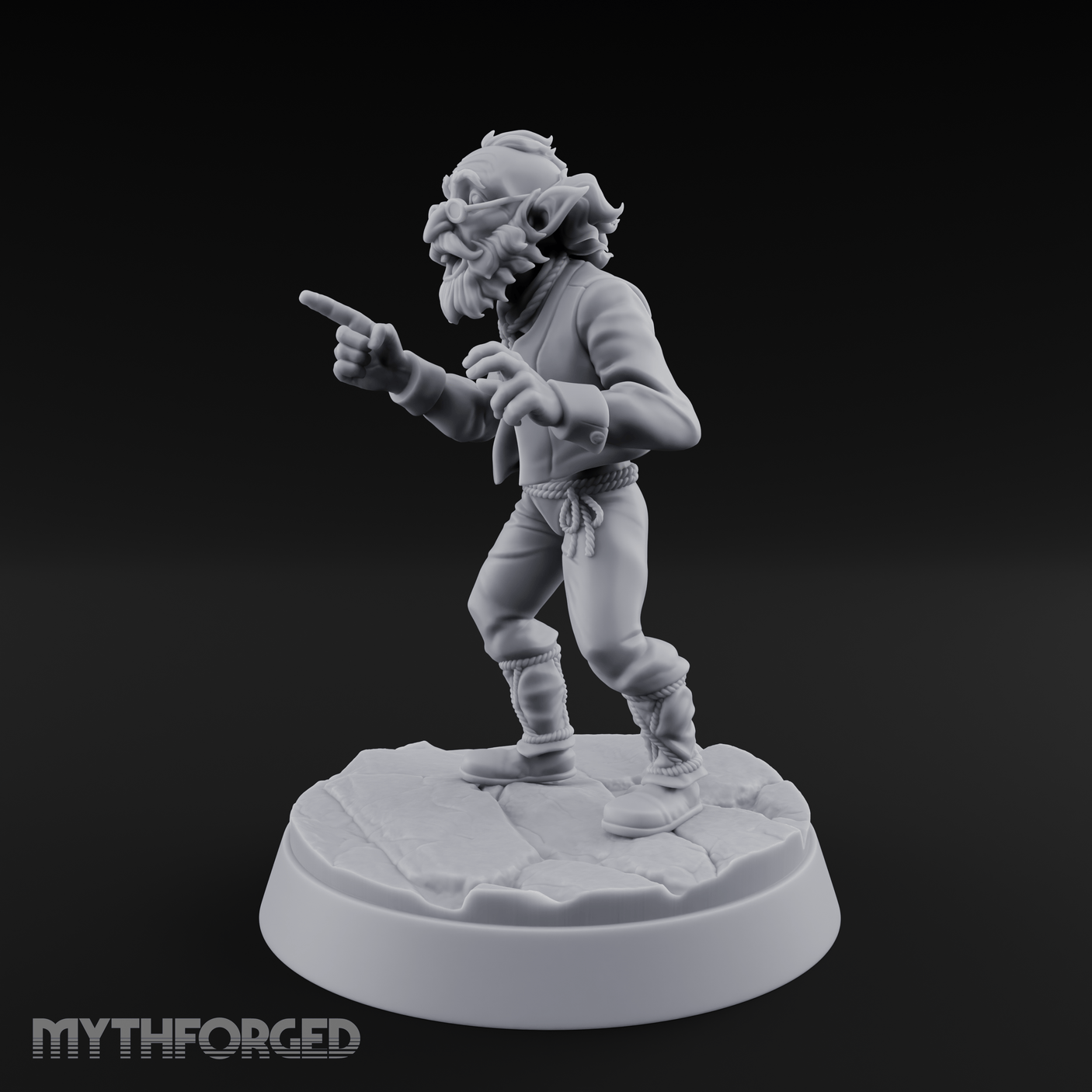 Pointing Out The Problem Gnome Merchant Miniature for Dungeons and Dragons, Pathfinder or other TTRPGs