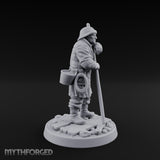 Elbow Resting Pole Leaning Human Ferryman Miniature for Dungeons and Dragons, Pathfinder or other TTRPGs