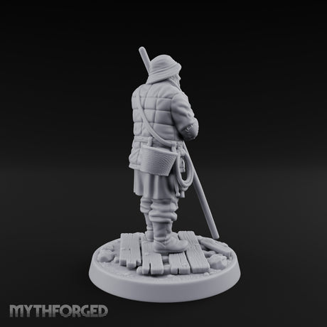 Elbow Resting Pole Leaning Human Ferryman Miniature for Dungeons and Dragons, Pathfinder or other TTRPGs
