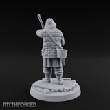 Elbow Resting Pole Leaning Human Ferryman Miniature for Dungeons and Dragons, Pathfinder or other TTRPGs