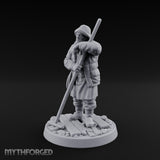 Elbow Resting Pole Leaning Human Ferryman Miniature for Dungeons and Dragons, Pathfinder or other TTRPGs