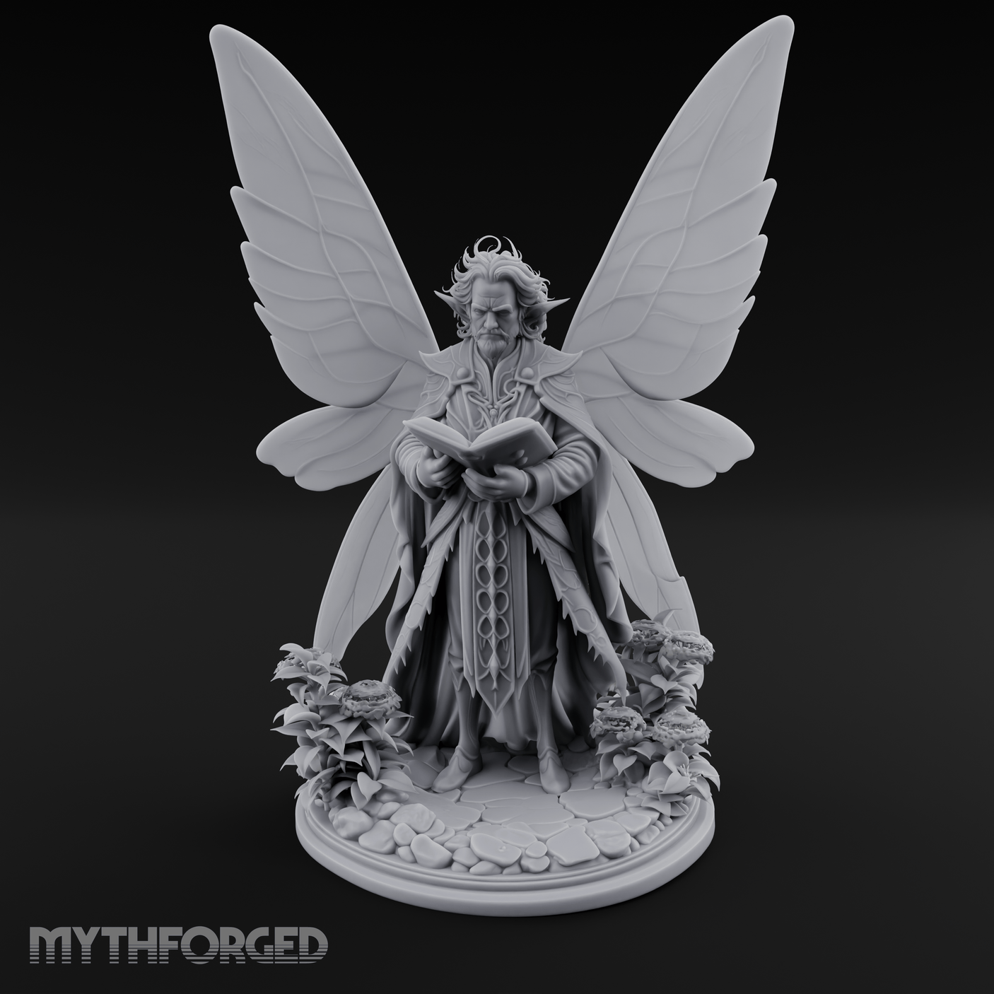 Scripture Clutching Fey Lord Miniature for Dungeons and Dragons, Pathfinder or other TTRPGs