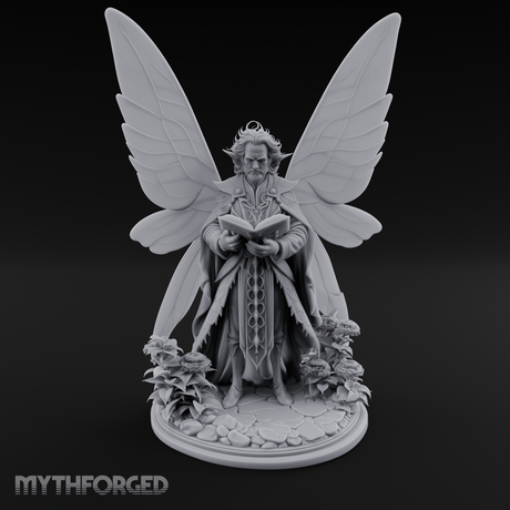 Scripture Clutching Fey Lord Miniature for Dungeons and Dragons, Pathfinder or other TTRPGs