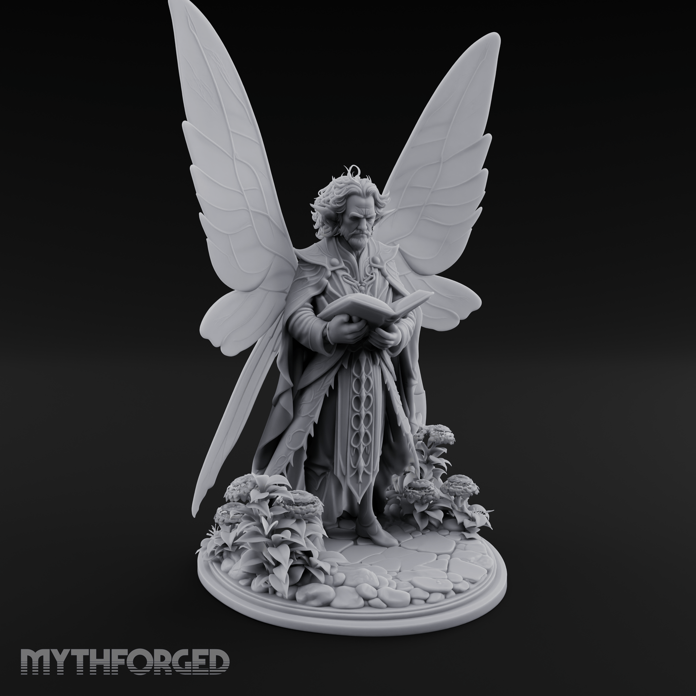 Scripture Clutching Fey Lord Miniature for Dungeons and Dragons, Pathfinder or other TTRPGs