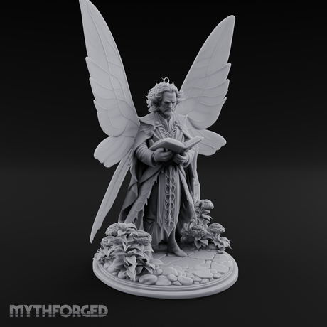 Scripture Clutching Fey Lord Miniature for Dungeons and Dragons, Pathfinder or other TTRPGs