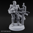 Holding Court With Steel Human Space Knight Miniature for Dungeons and Dragons, Pathfinder or other TTRPGs