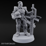 Holding Court With Steel Human Space Knight Miniature for Dungeons and Dragons, Pathfinder or other TTRPGs