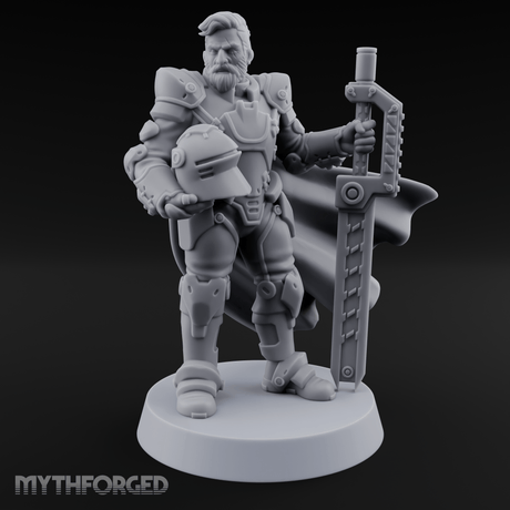 Holding Court With Steel Human Space Knight Miniature for Dungeons and Dragons, Pathfinder or other TTRPGs