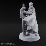 Holding Court With Steel Human Space Knight Miniature for Dungeons and Dragons, Pathfinder or other TTRPGs