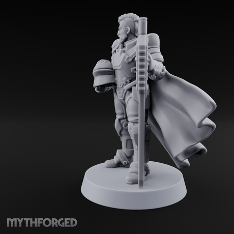 Holding Court With Steel Human Space Knight Miniature for Dungeons and Dragons, Pathfinder or other TTRPGs
